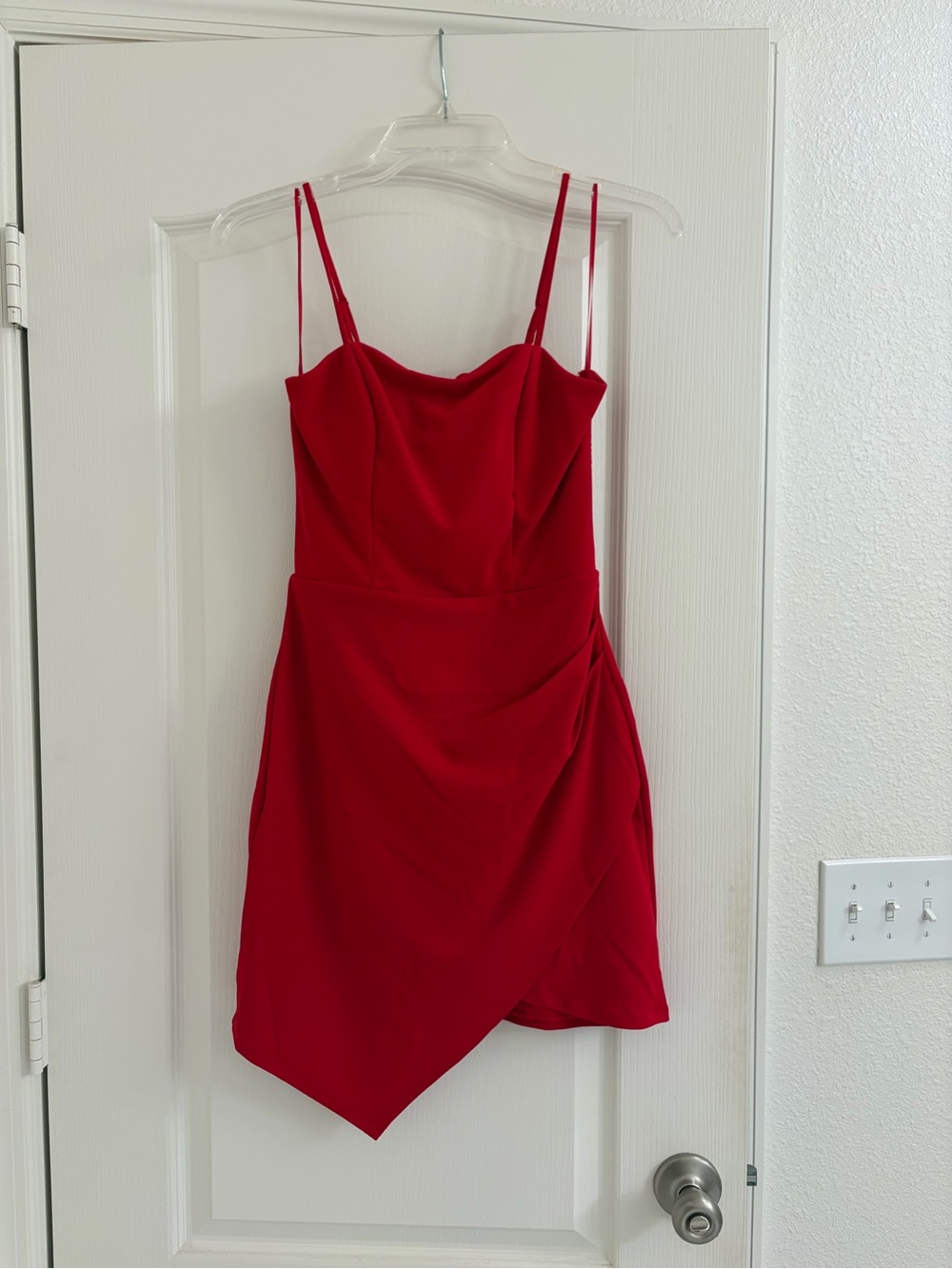 Francesca's Collections Red Asymmetric Mini Dress